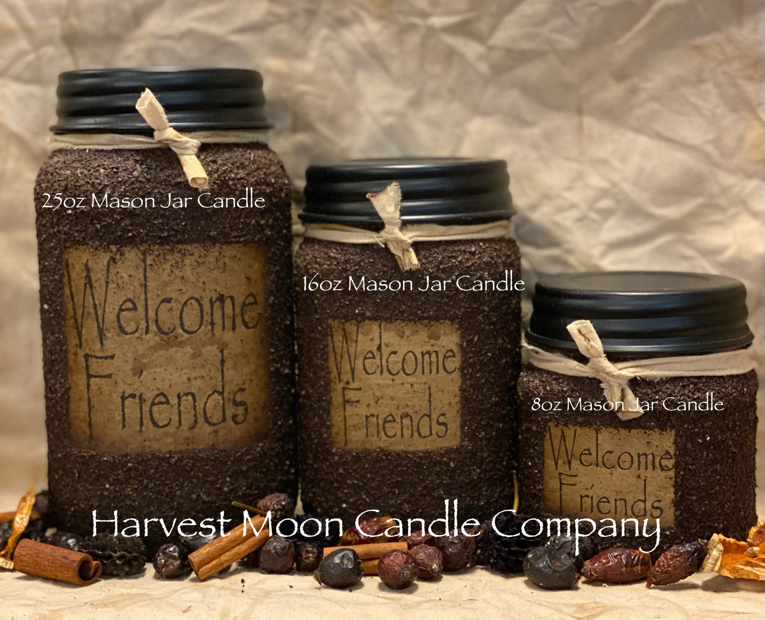 Coated Grubby Mason Jar Candles