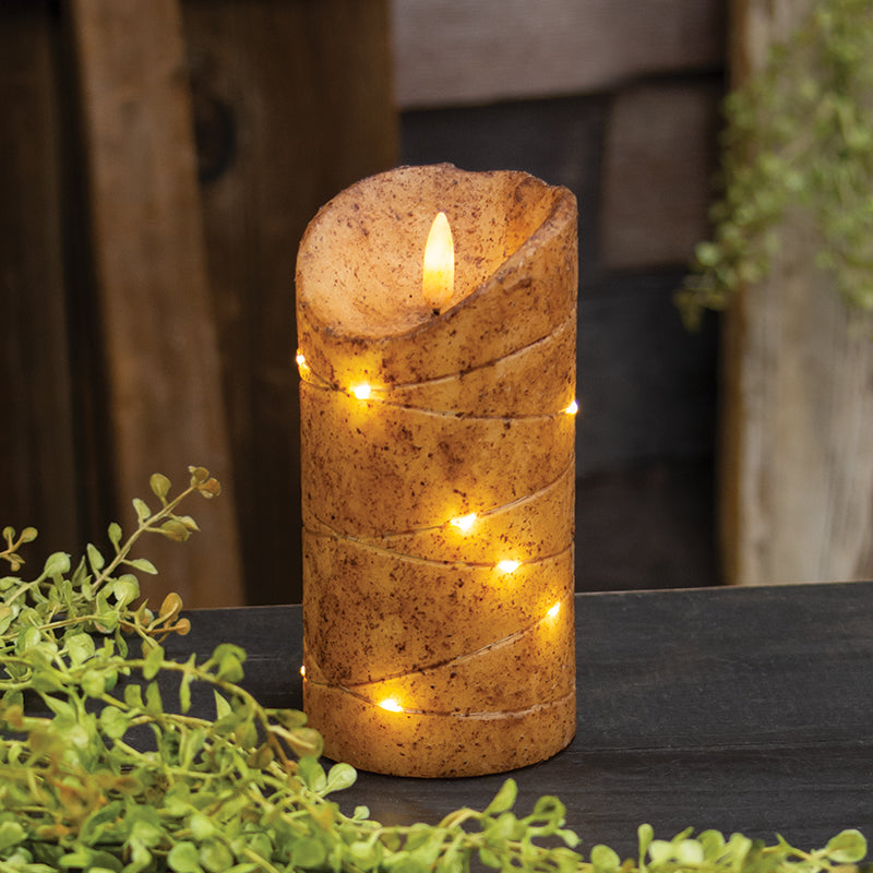Timer Pillar Wrapped Burnet Mustard