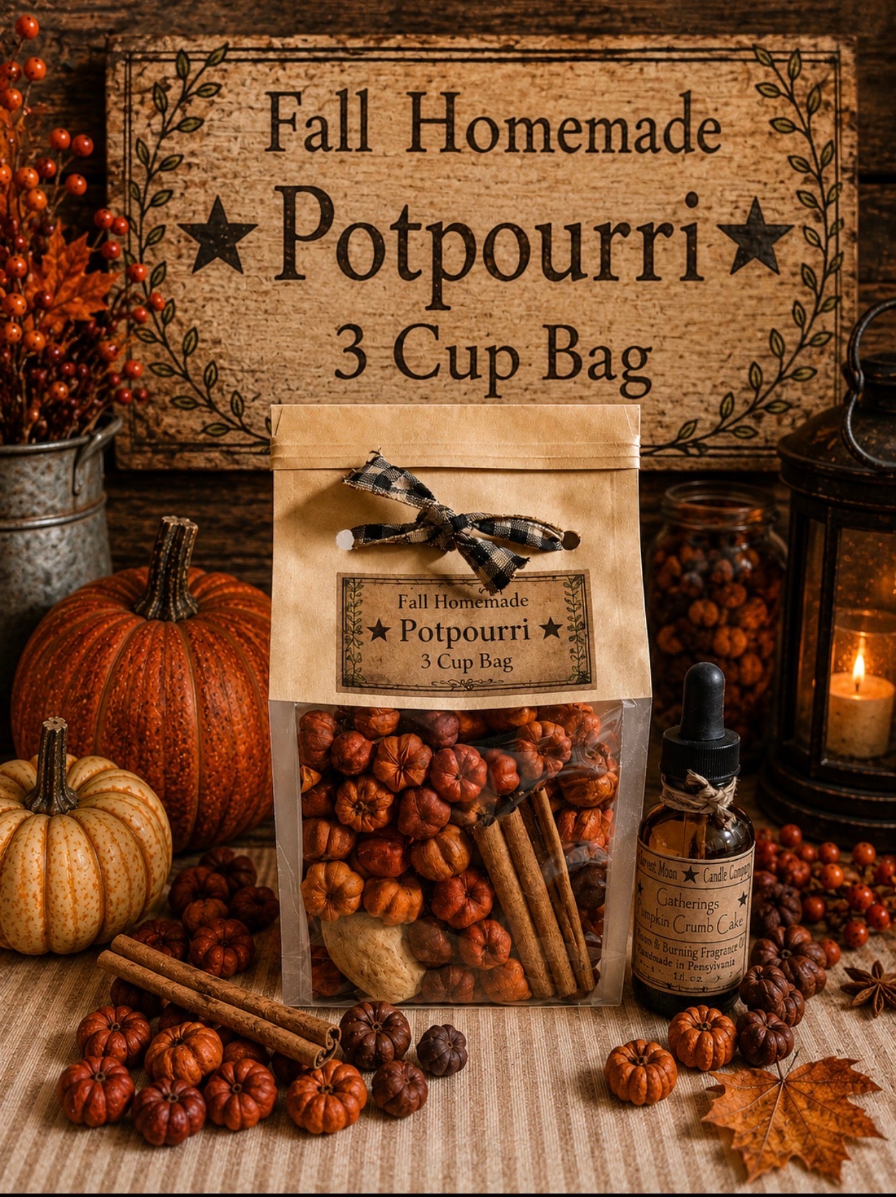 Homemade Fall Potpourri 3 Cup & 1oz Oil