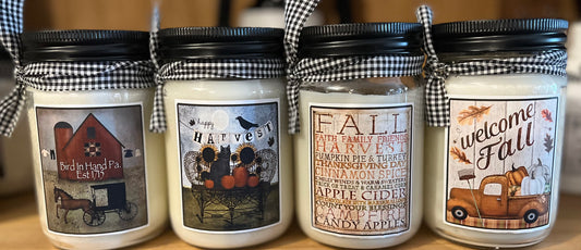 Fall 12oz White Candles