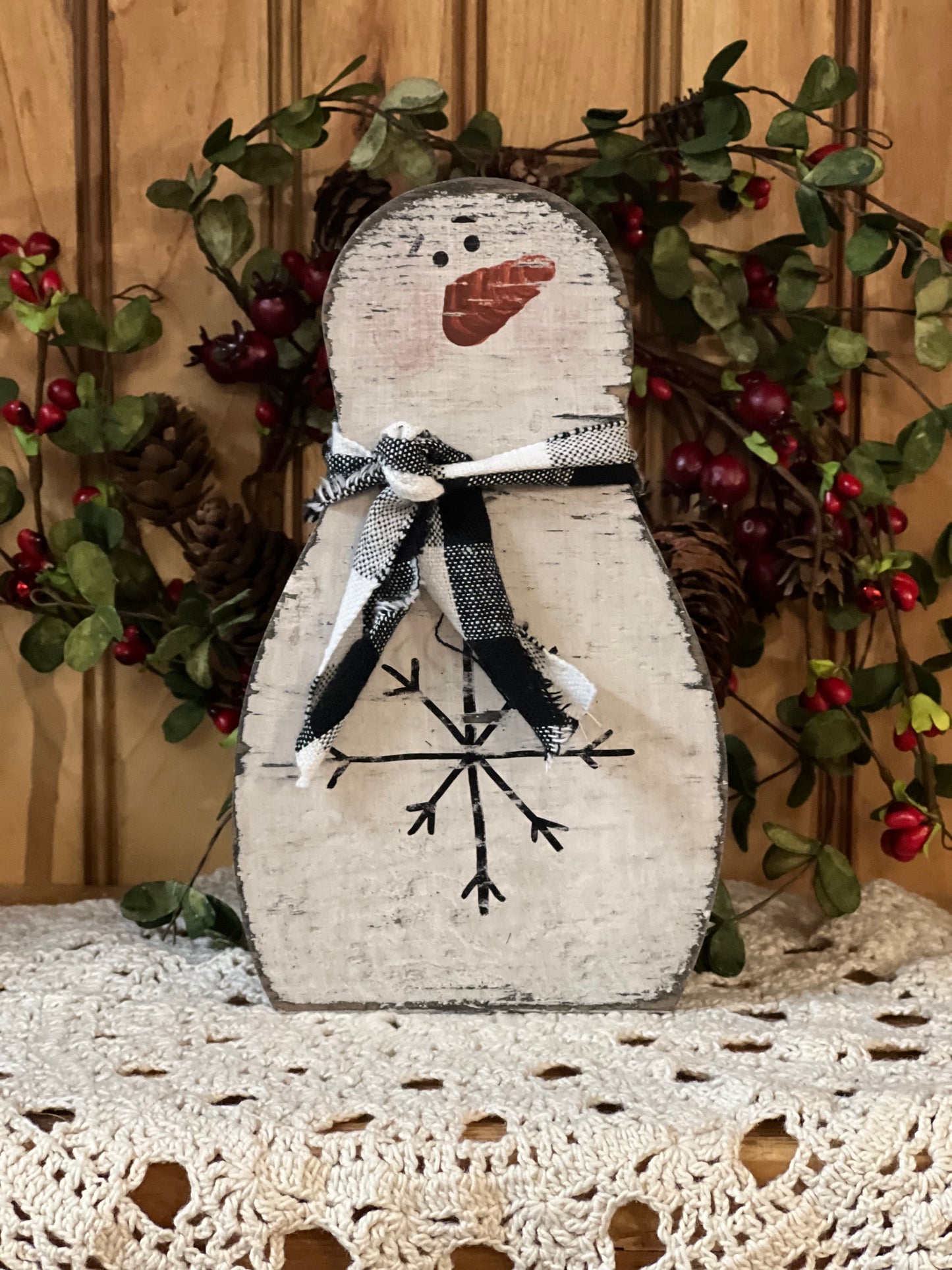 Snowflake On Tummy Snowman