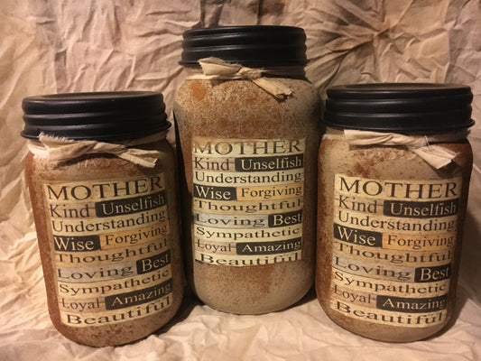 16oz Mason Jar Candle "A Mother's Love"