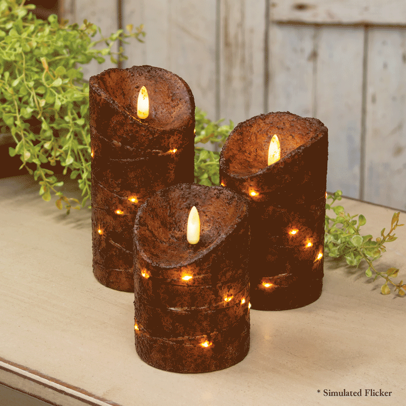 Timer Pillar Wrapped Burnt Coffee Brown
