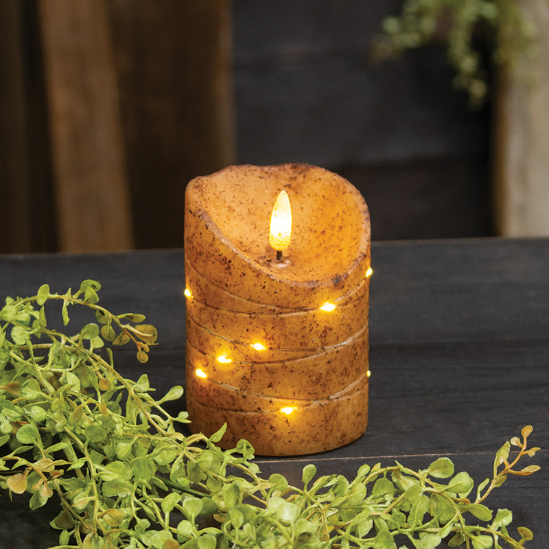 Timer Pillar Wrapped Burnet Mustard