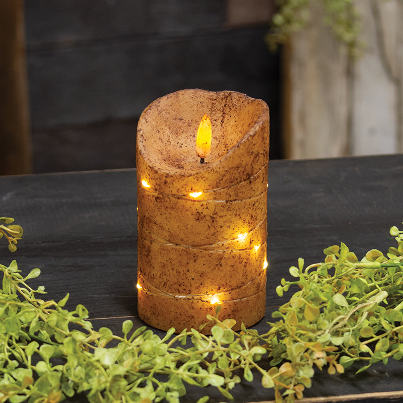 Timer Pillar Wrapped Burnet Mustard