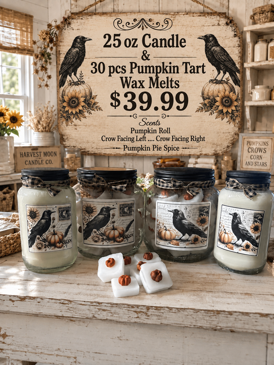 Crow Sets 25oz Candle And 30pcs Wax Melts