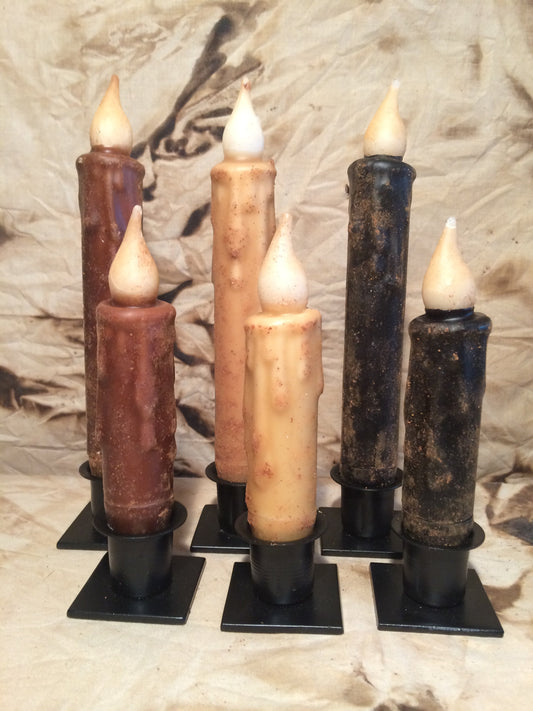 4 Inch Primitive Timer Taper Battery Operated Candles