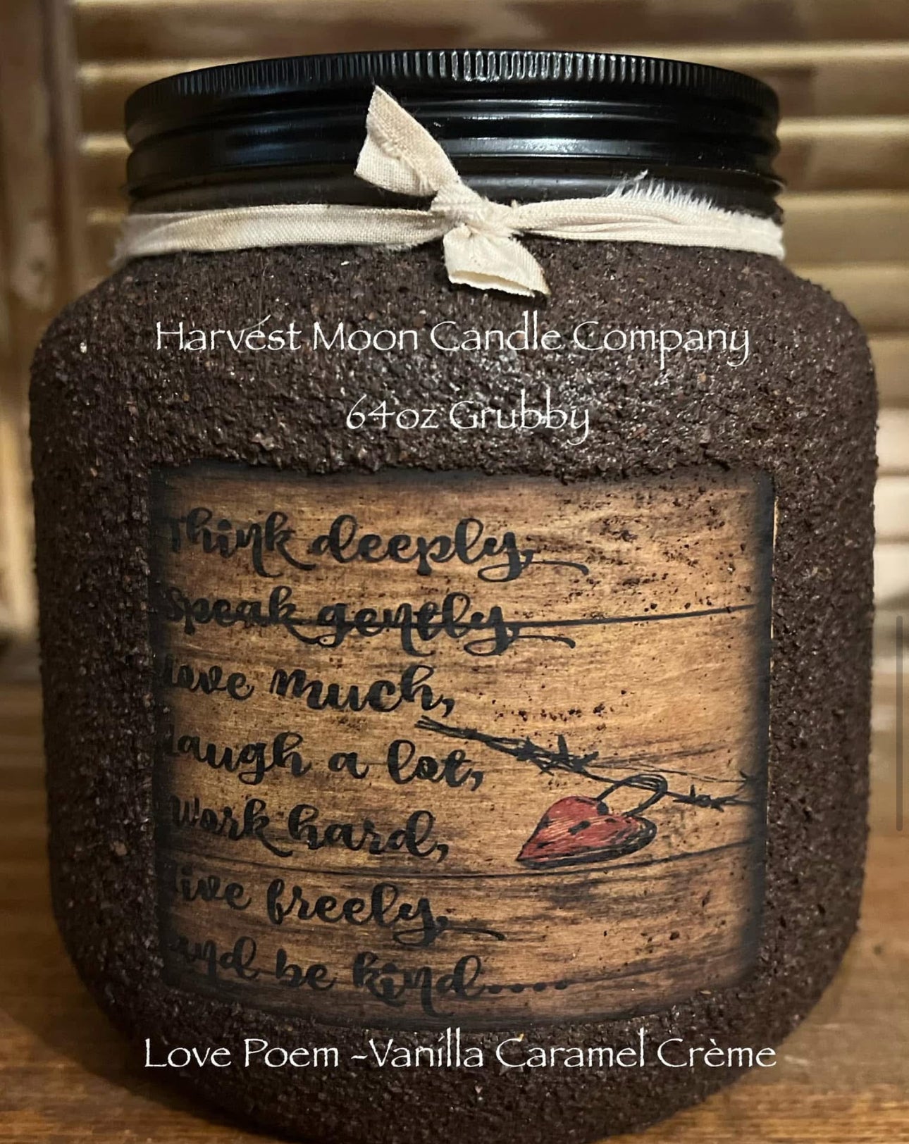 All You Need Is Love Grubby Mason Jar Candles 8oz 16oz 25oz & 64oz 4 Wick