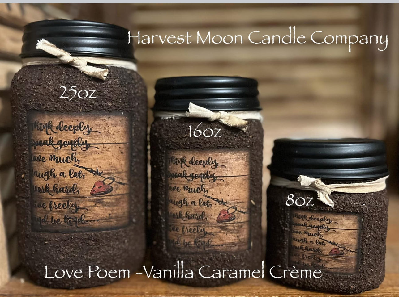All You Need Is Love Grubby Mason Jar Candles 8oz 16oz 25oz & 64oz 4 Wick