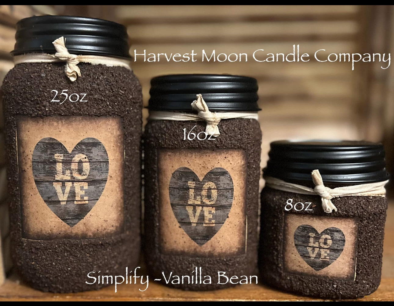 All You Need Is Love Grubby Mason Jar Candles 8oz 16oz 25oz & 64oz 4 Wick