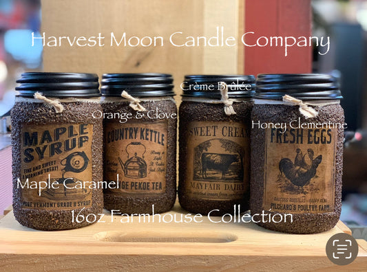 25oz Mason Jar Farmhouse Grubby Candles