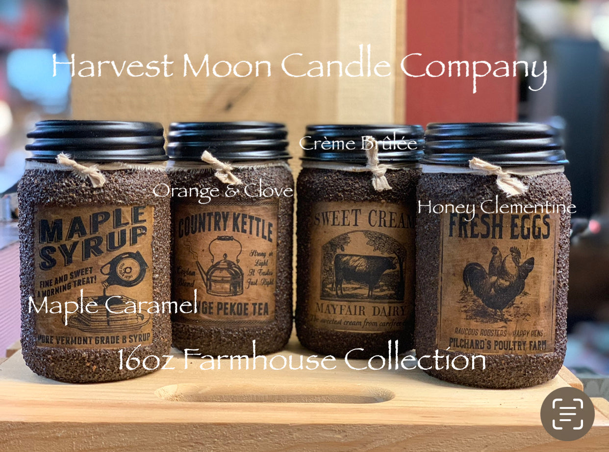 8oz Mason Jar Farmhouse Grubby Candles