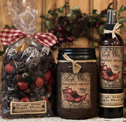 16oz Holiday Candle & Potpourri Set
