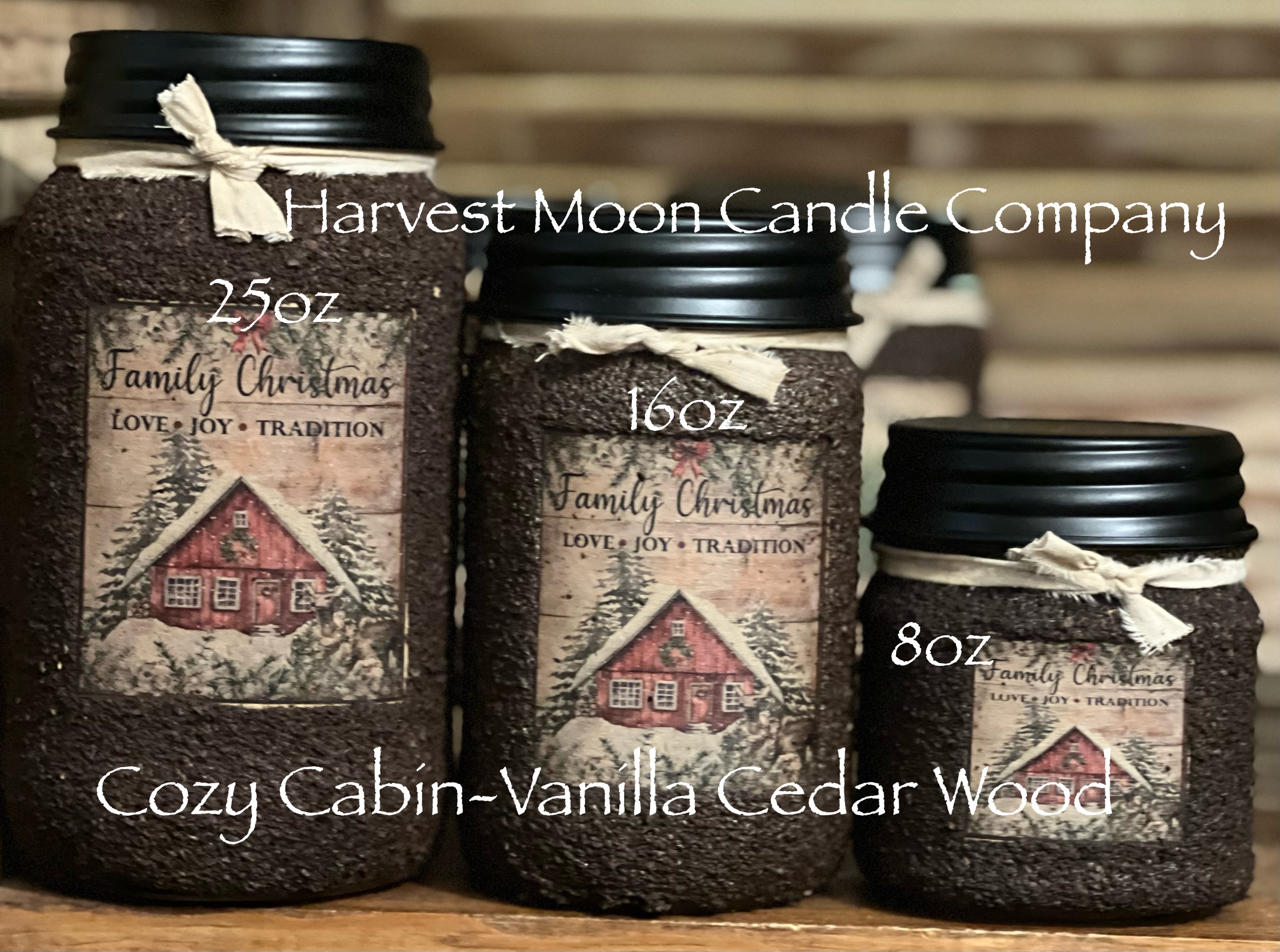 16oz Holiday Mason Jar Candle Harvestmooncandlecompany